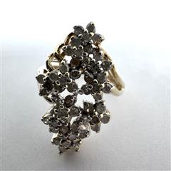 10K 417 Yellow Gold 5.2G 0.53ctw Diamond Cluster Ring Size: 7!